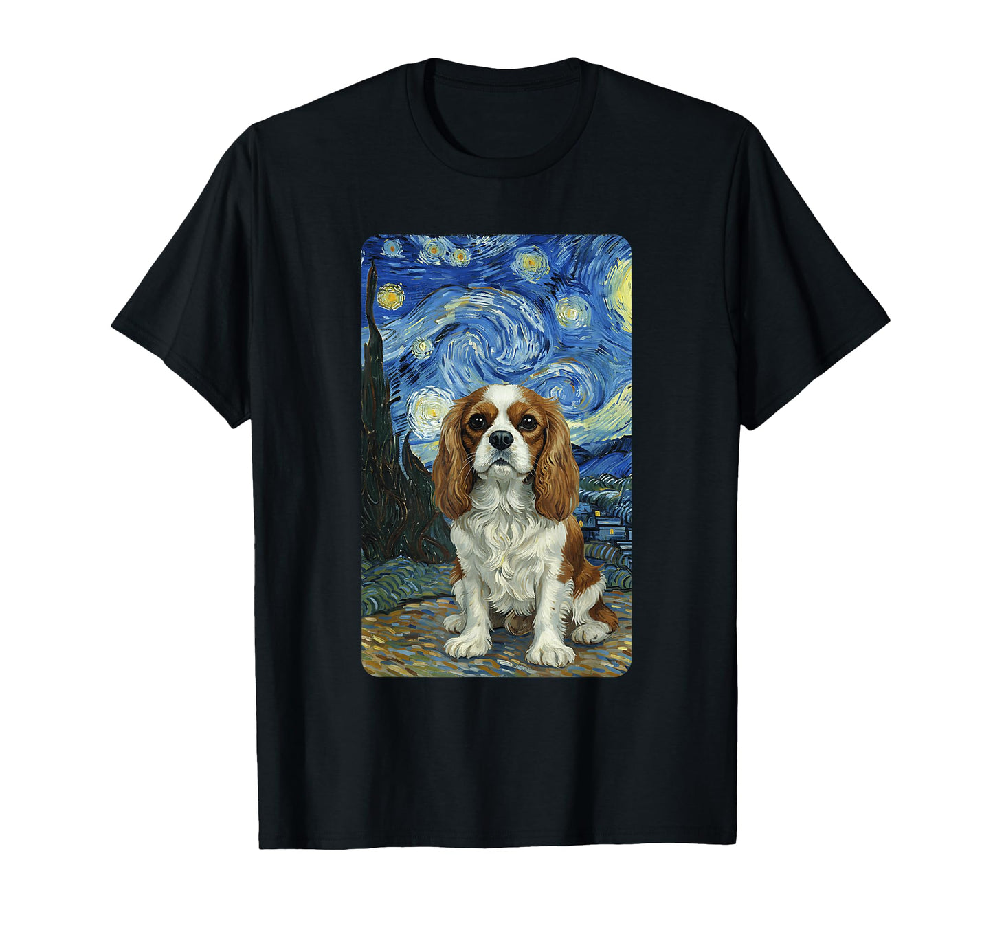 Cavalier King Charles Spaniel Starry Night Dog Lovers T-Shirt