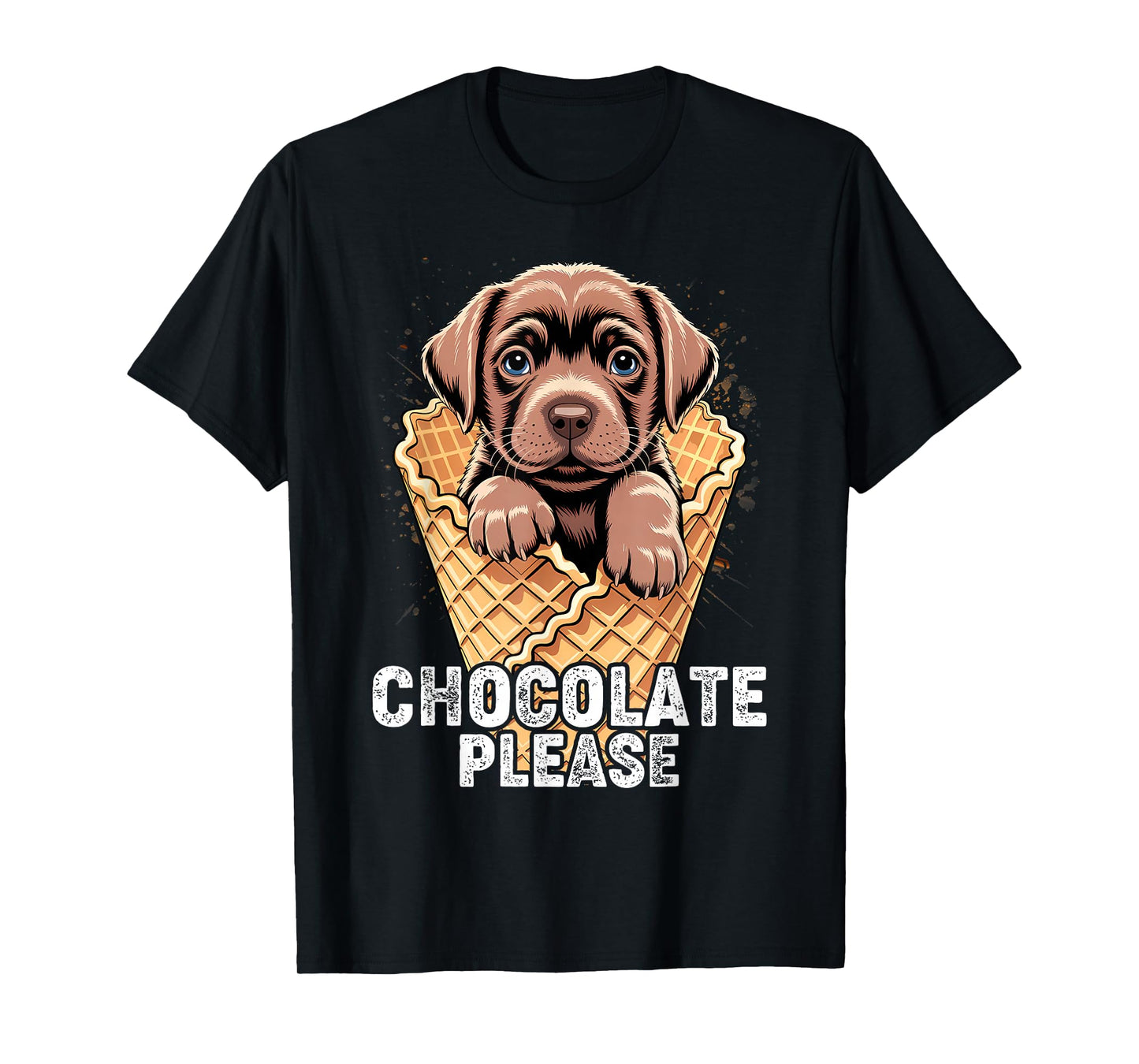 Chocolate Lab Waffle Cone Ice Cream Cute Puppy T-Shirt
