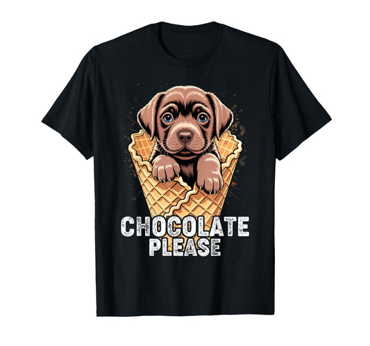 Chocolate Lab Waffle Cone Ice Cream Cute Puppy T-Shirt