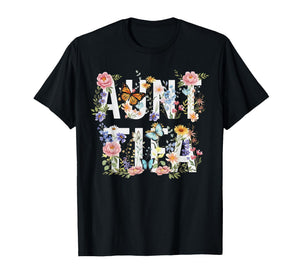 Women Vintage Floral I Am Aunt Tifa T-Shirt