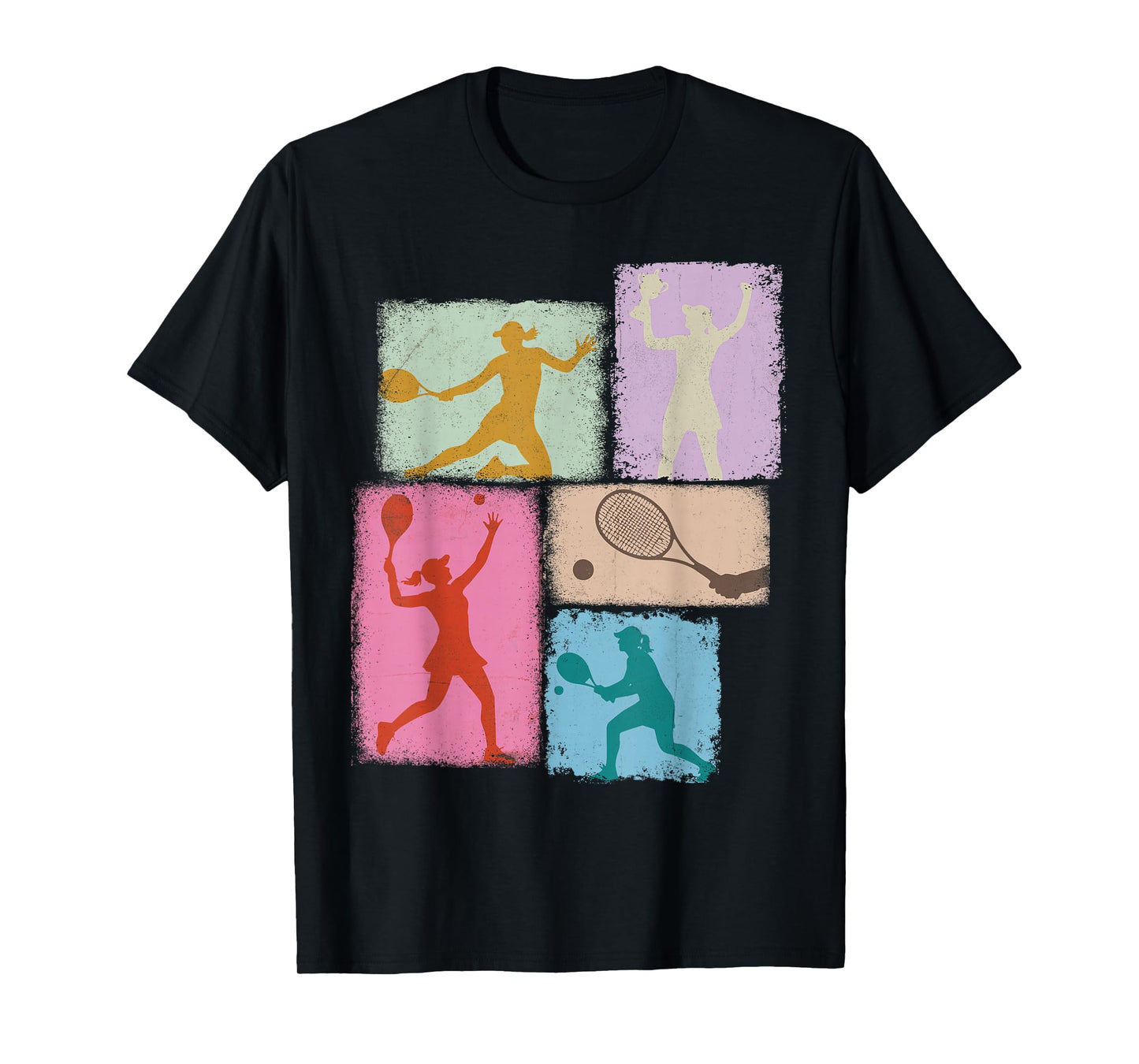 Tennis Player Collage Women Kids Coach Youth Girl T-Shirt