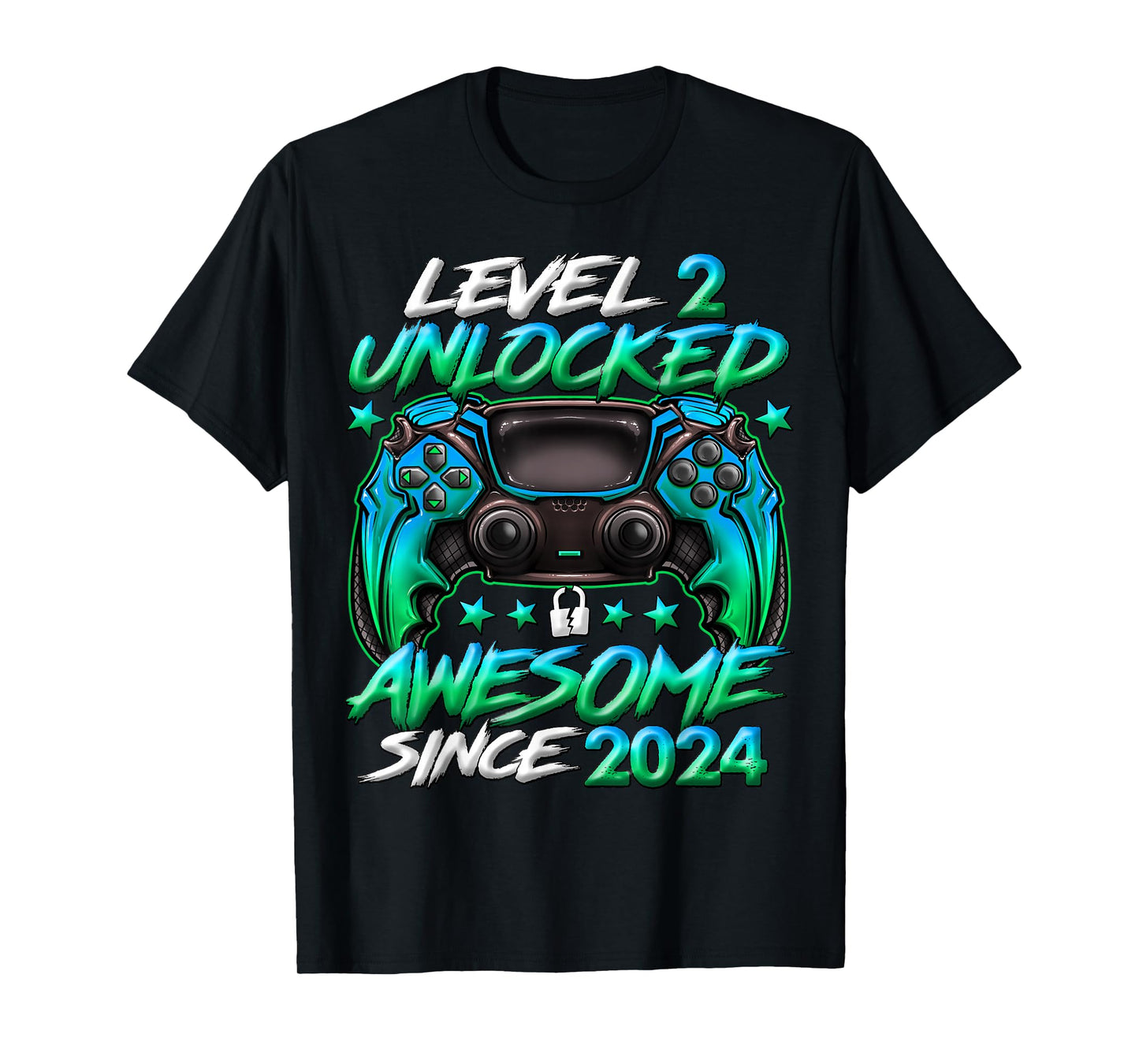Level 2 Unlocked 2 Year Old Gifts for Boys 2nd Birthday Boy T-Shirt
