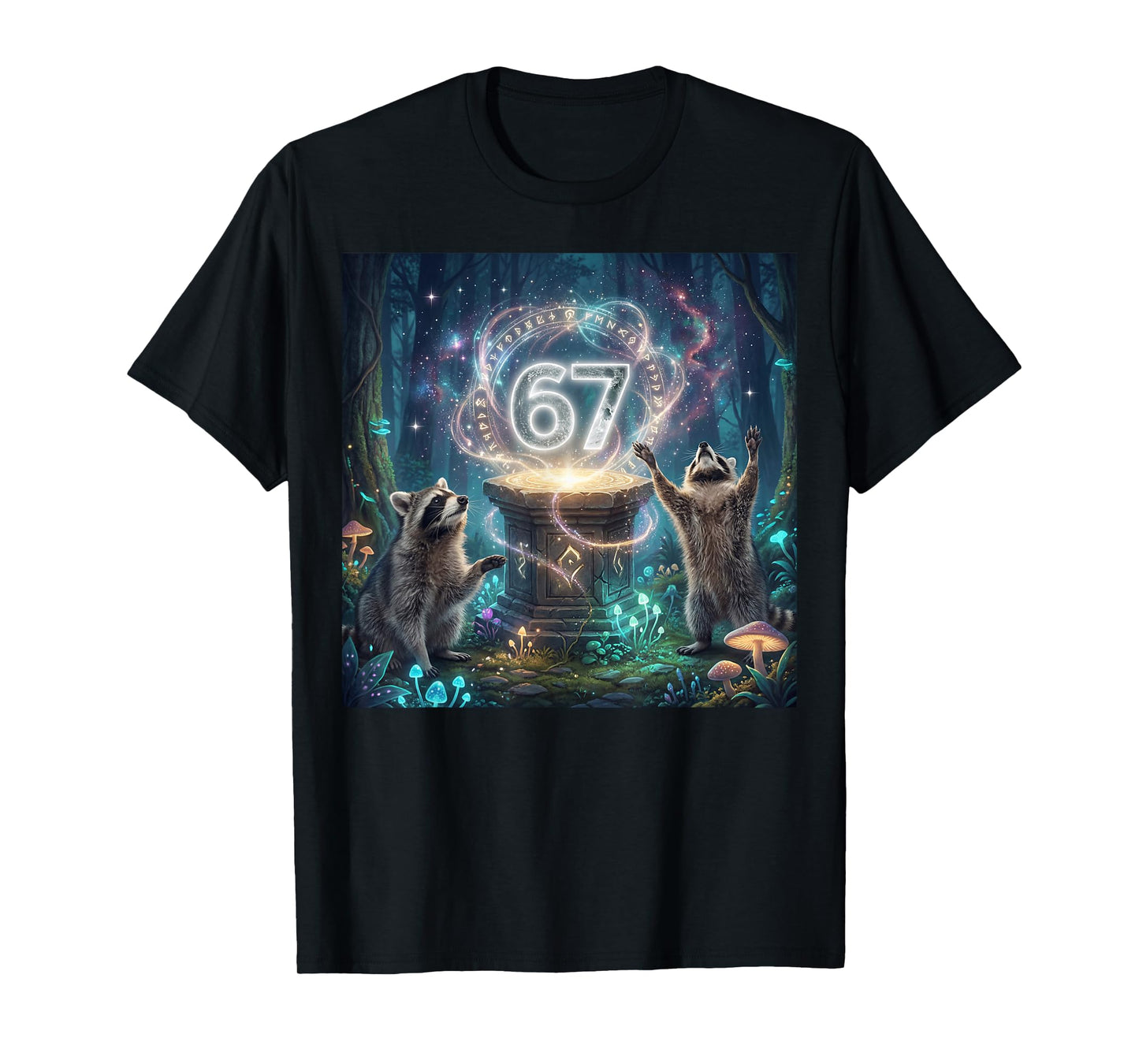 67 Meme Racoon Howling at The Moon 6 7 T-Shirt