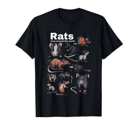 Rats from Around The World Vintage Rodent Chart T-Shirt
