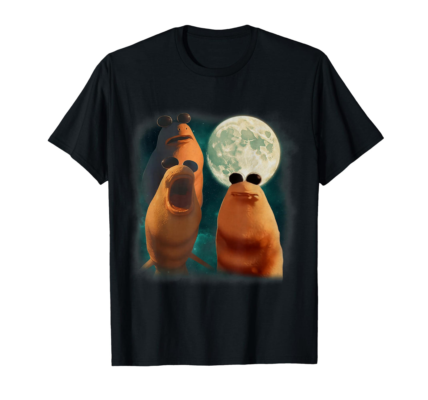 Three Marcus The Worm Howl at Moon Funny Marcus Meme T-Shirt
