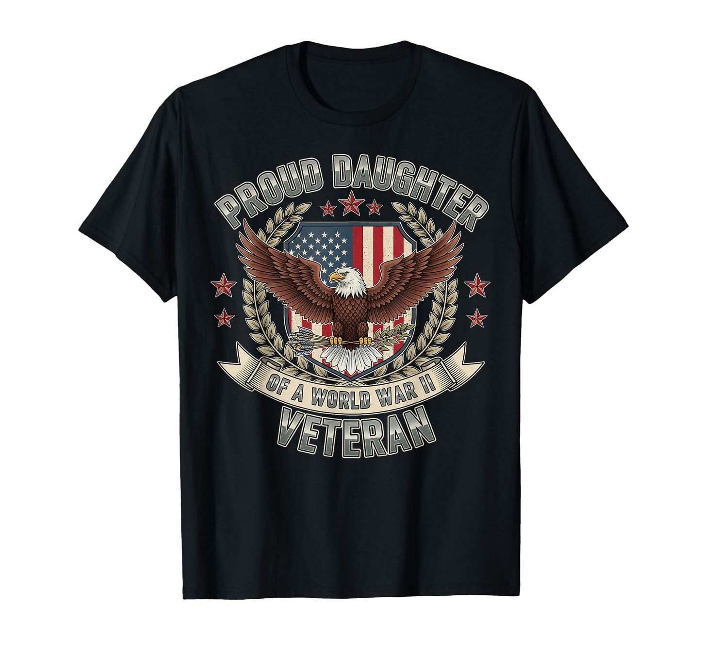 Proud Daughter of a World War II Veteran Patriotic Eagle T-Shirt