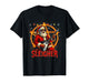 Sleigher Metal Santa Rocking Christmas Design T-Shirt