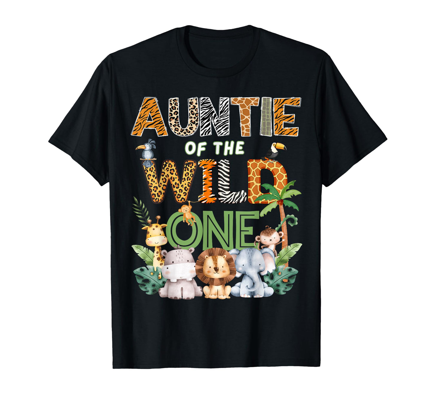 Auntie of The Wild One Safari 1St Birthday Kids T-Shirt