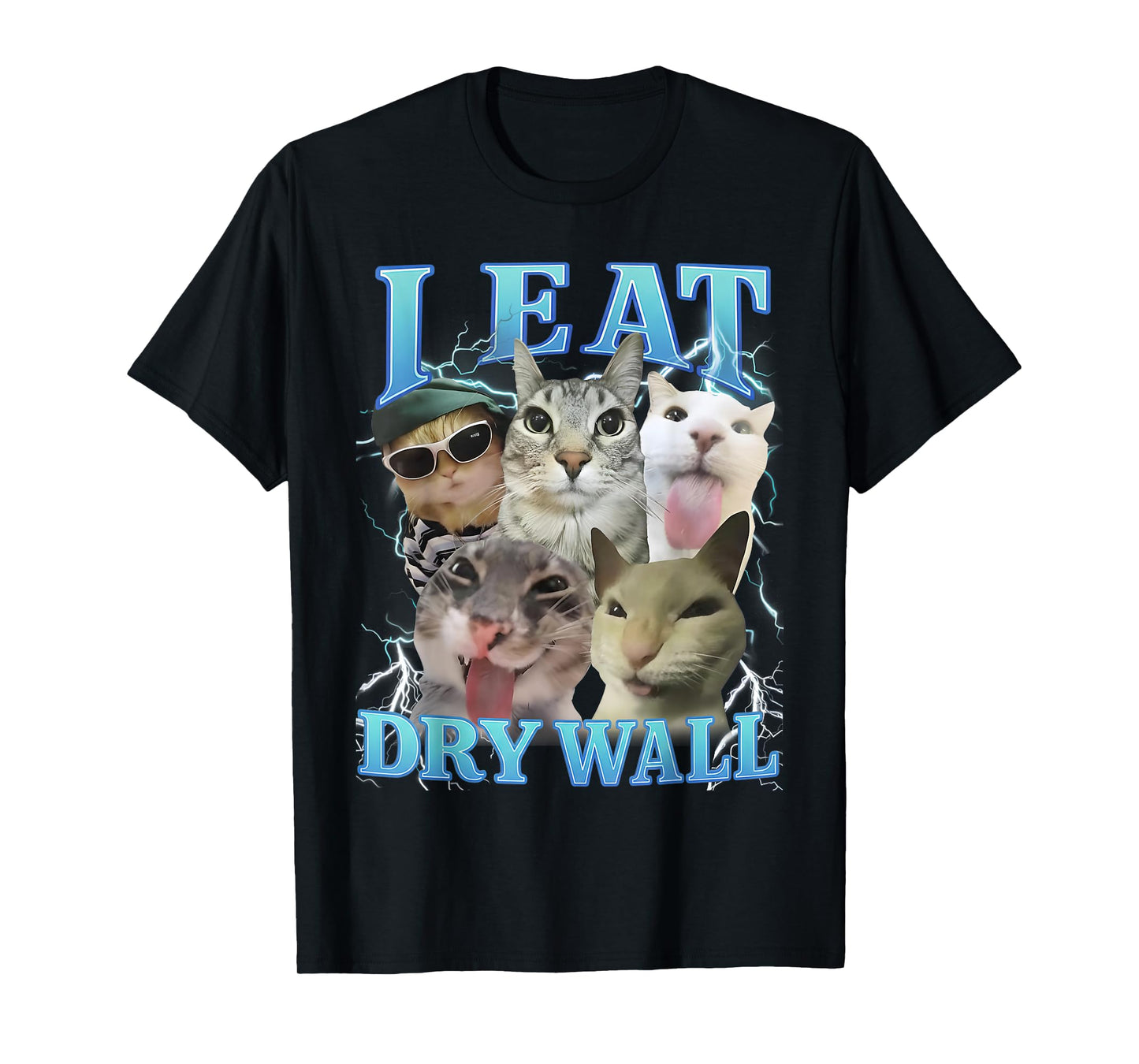 I Eat Dry Wall Funny Cat Meme T-Shirt