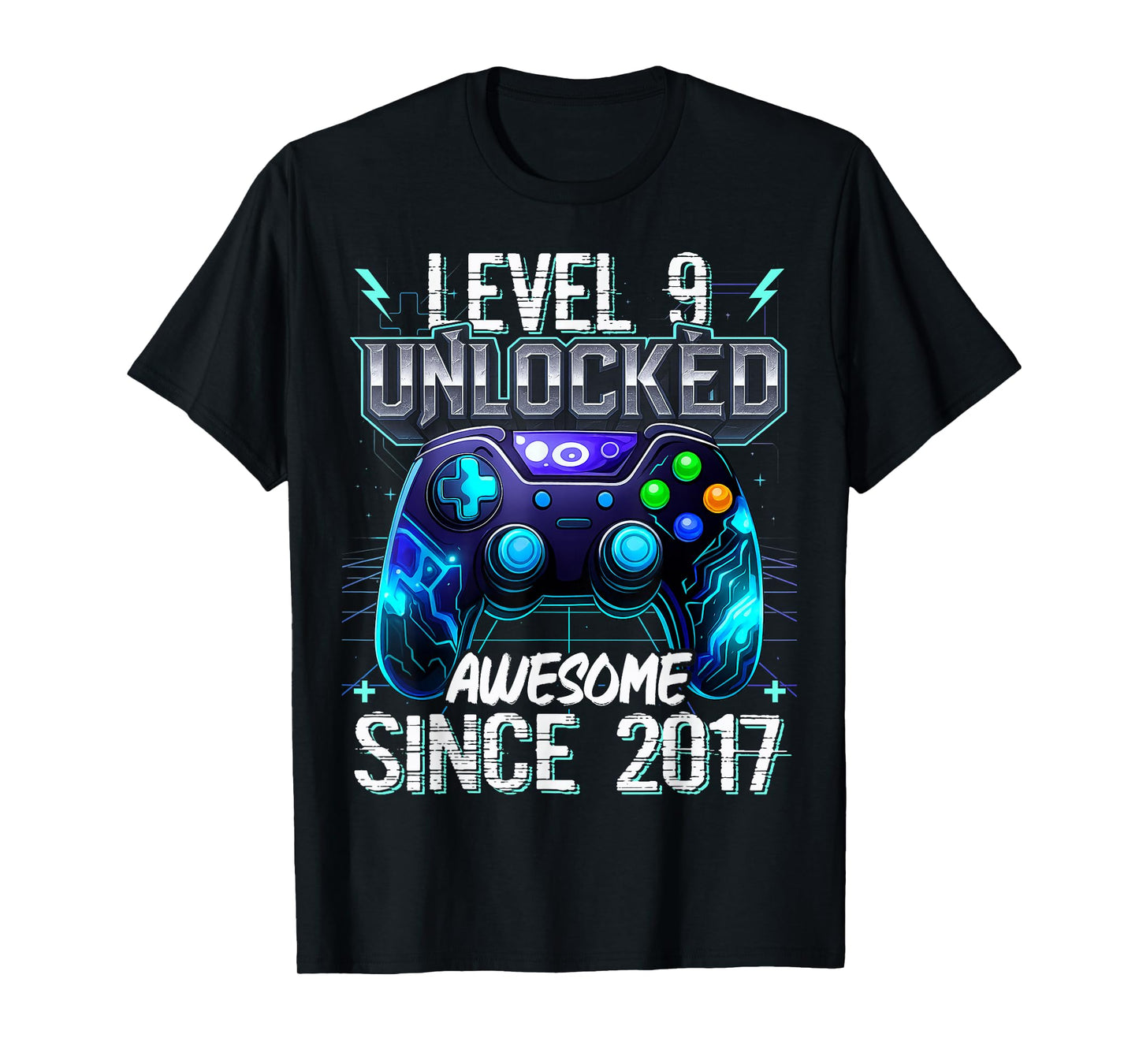 9th Birthday Boy Level 9 Gamer 9 Year Video Game Party T-Shirt