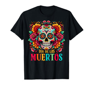 Floral Sugar Skull Dia De Los Muertos Day of The Dead Mexico T-Shirt