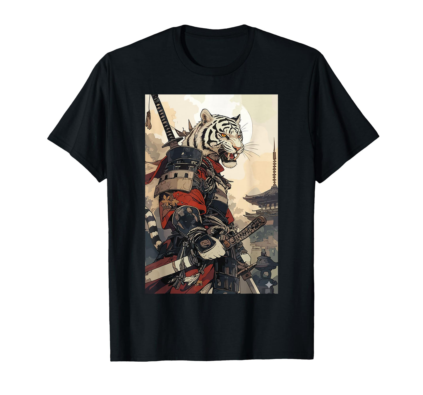 Samurai Tiger Shirts for Women Men Vintage Graphic Japanese T-Shirt