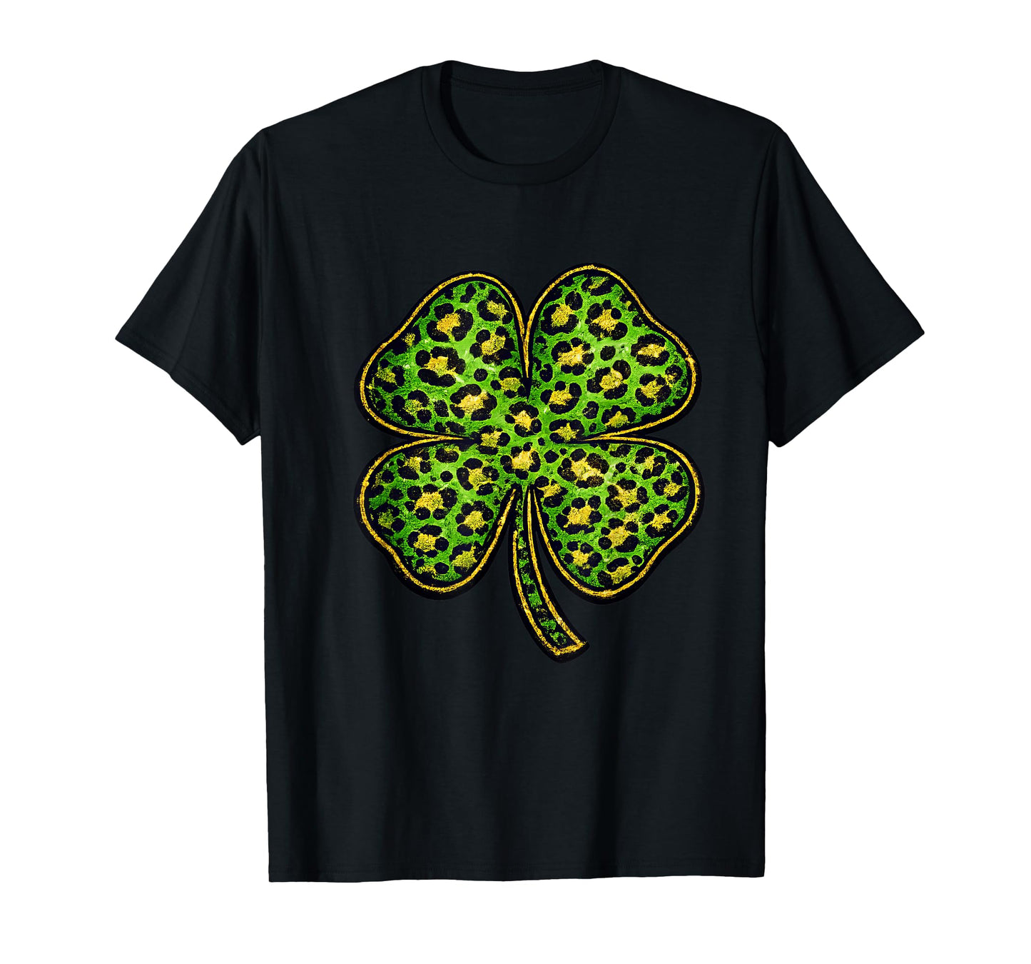Leopard Shamrock Clover Cheetah Print St Patricks Day T-Shirt