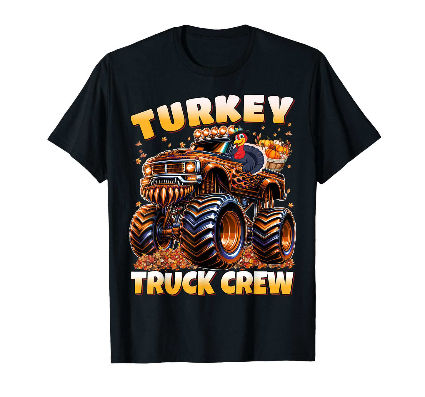Turkey Truck Crew Monster Truck Thanksgiving Boys T-Shirt