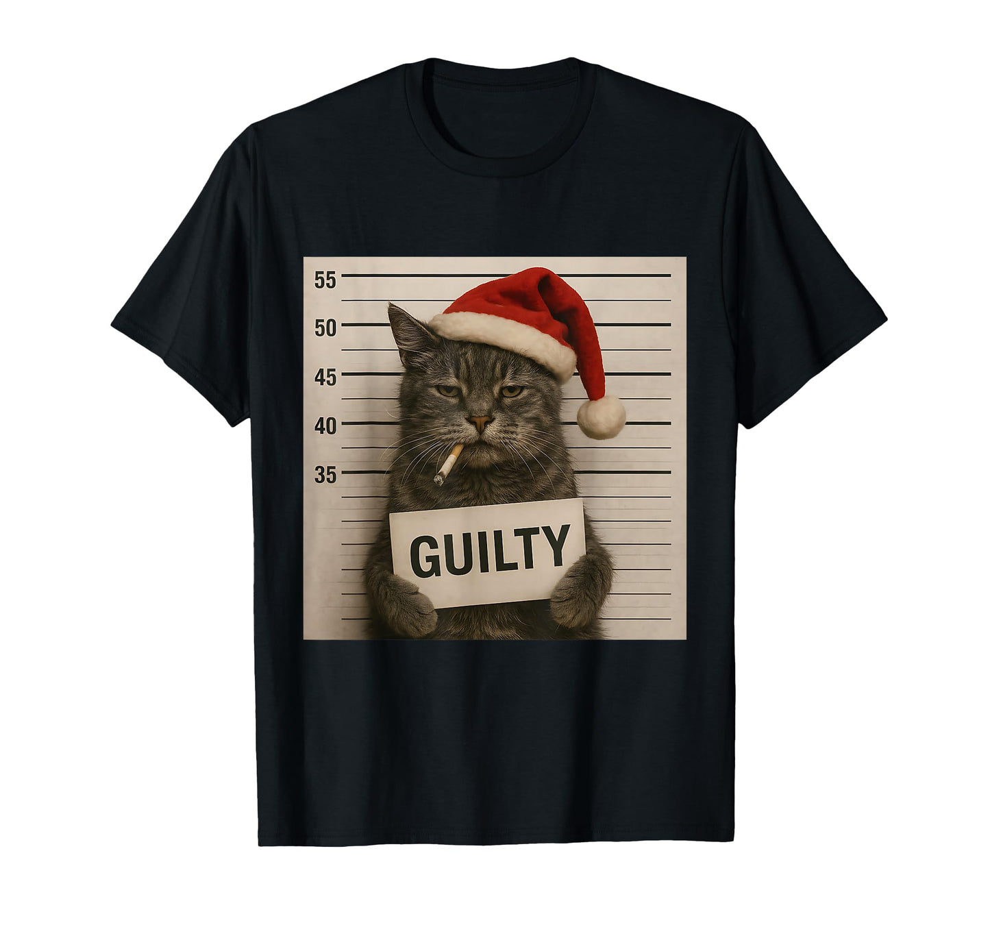 Cat Smoking Cigarette Christmas Funny Meme Cat T-Shirt
