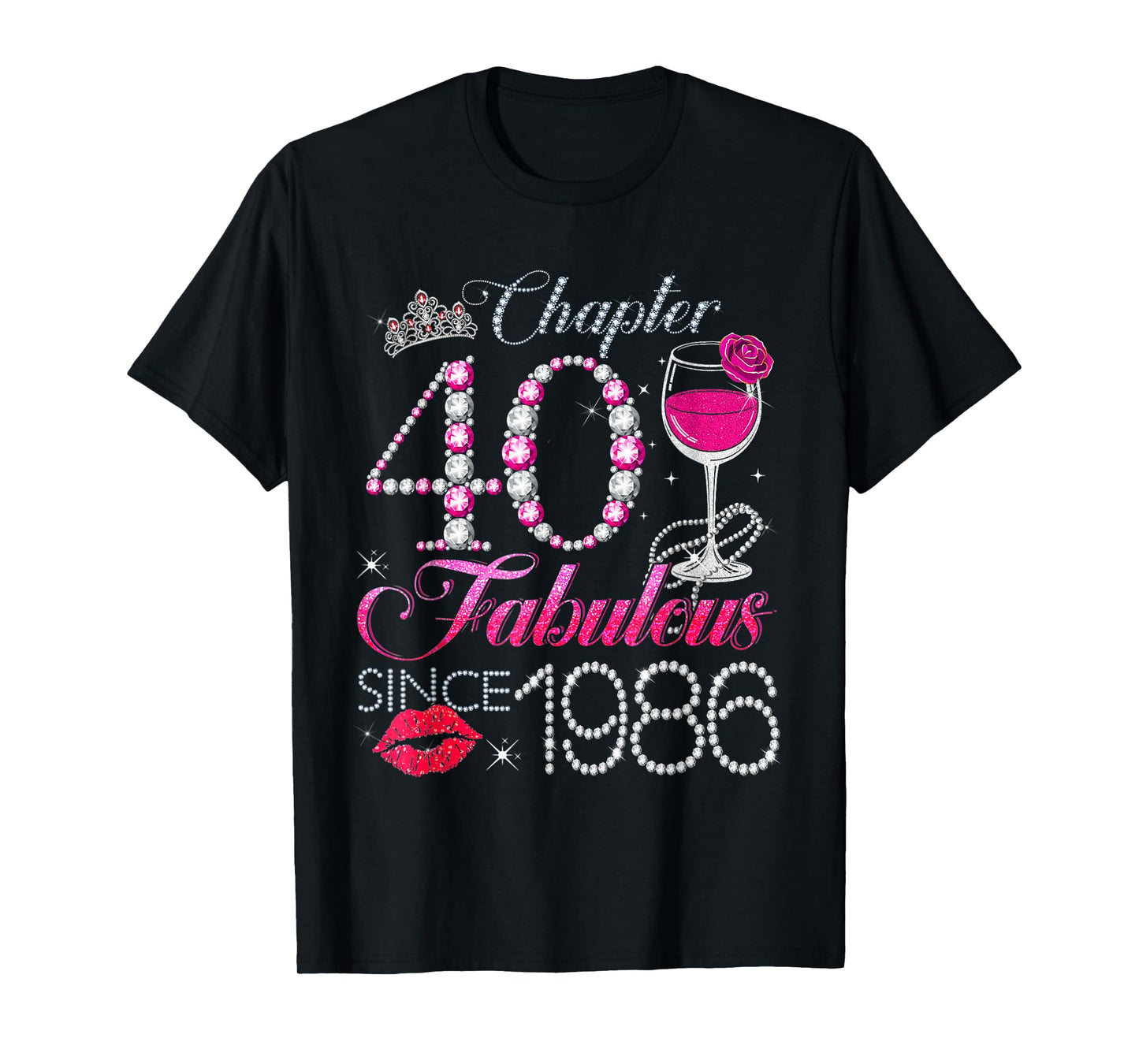 Chapter 40 Fabulous Since 1986 40th Birthday Queen Diamond T-Shirt