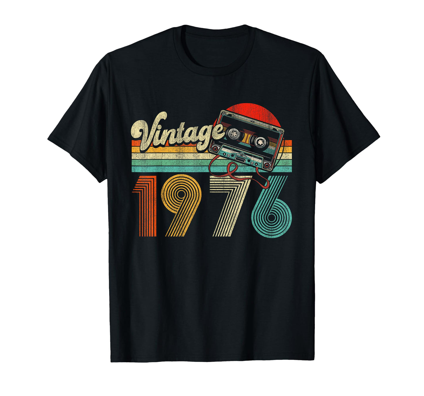Vintage 1976 Cassette Tape 50th Birthday Gifts 50 Year Old T-Shirt