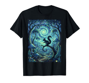 Cute Squirrel Jungle Shirt with Starry Sky Funny Animal Tee T-Shirt