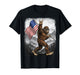 Bigfoot Rock On Hand Sign American Flag 4th of July USA T-Shirt