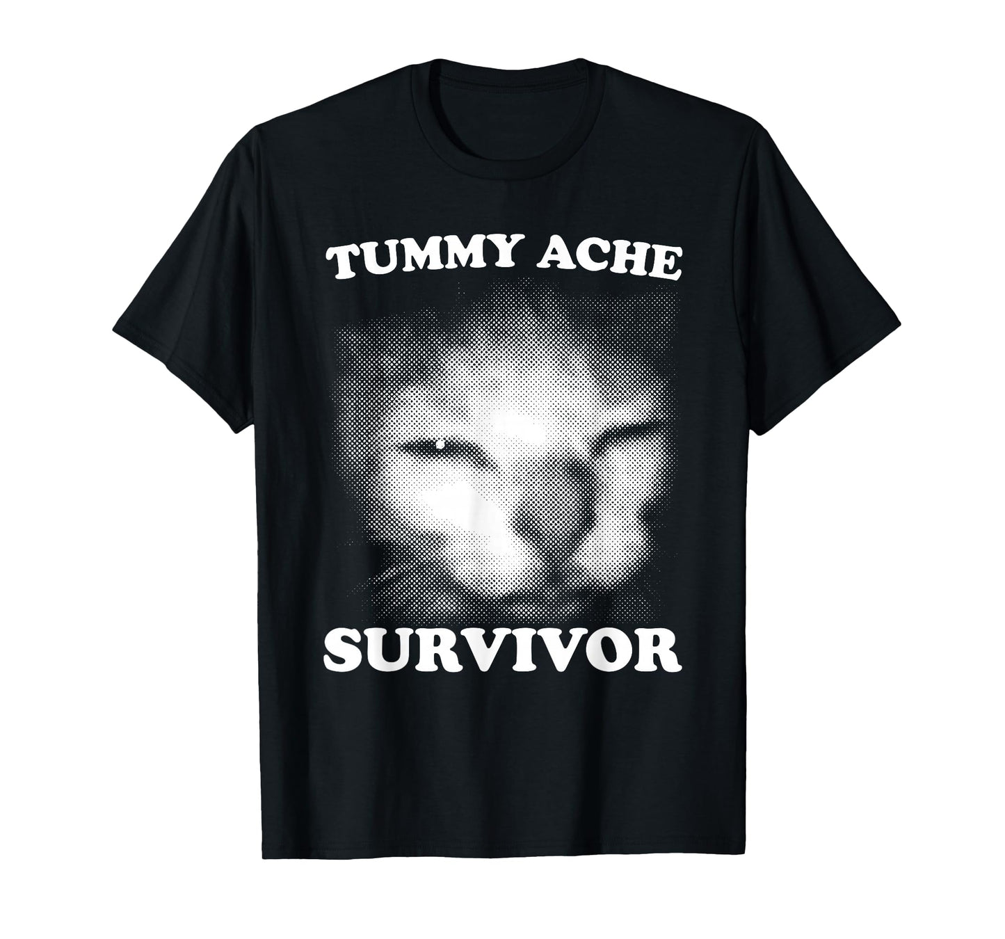 I Survived Today's Tummy Ache Survivor Funny Cat Meme T-Shirt
