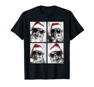Funny Christmas Squirrels Sunglasses Santa Hat Festive Meme T-Shirt