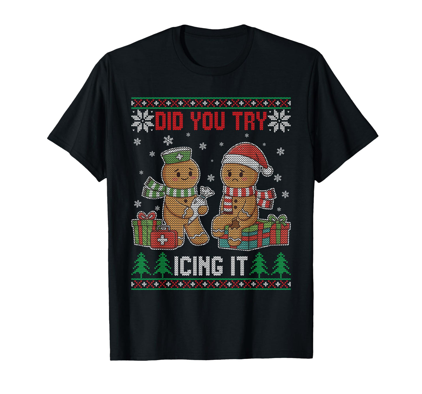 Funny Christmas Nurse Gingerbread Have You Tried Icing It T-Shirt