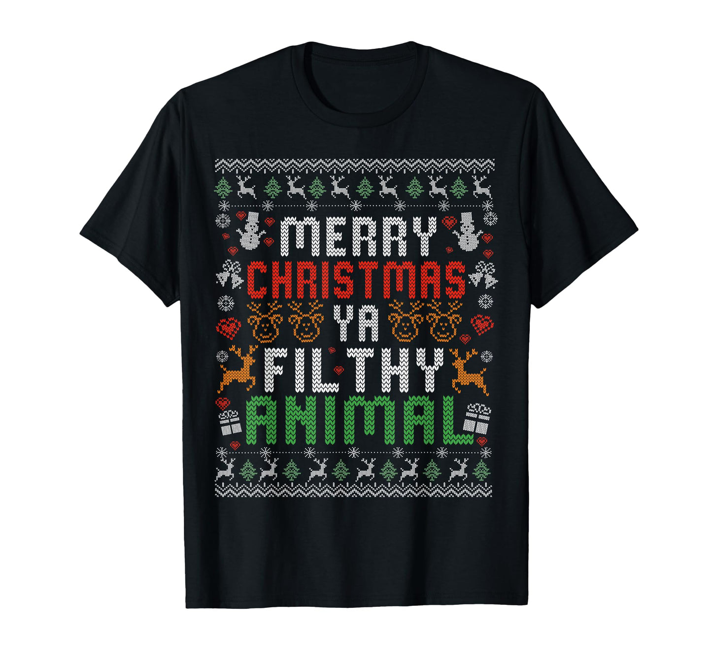 Merry Christmas Animal Filthy Ya Xmas Pajama Shirt Men Women T-Shirt