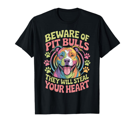 Beware of Pit Bulls, Dean Russo Pitbull Dog Original Funny T-Shirt