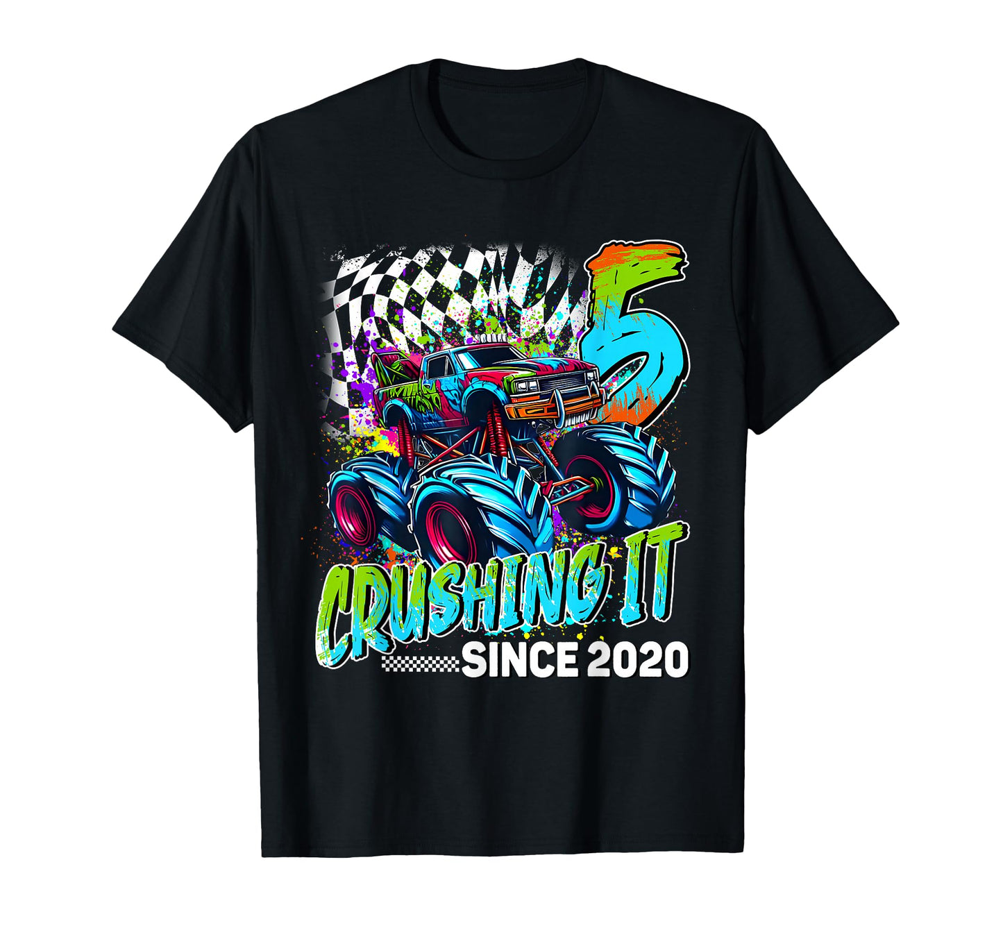 Monster Truck Crushing It 5th Birthday Since 2020 for Kids T-Shirt