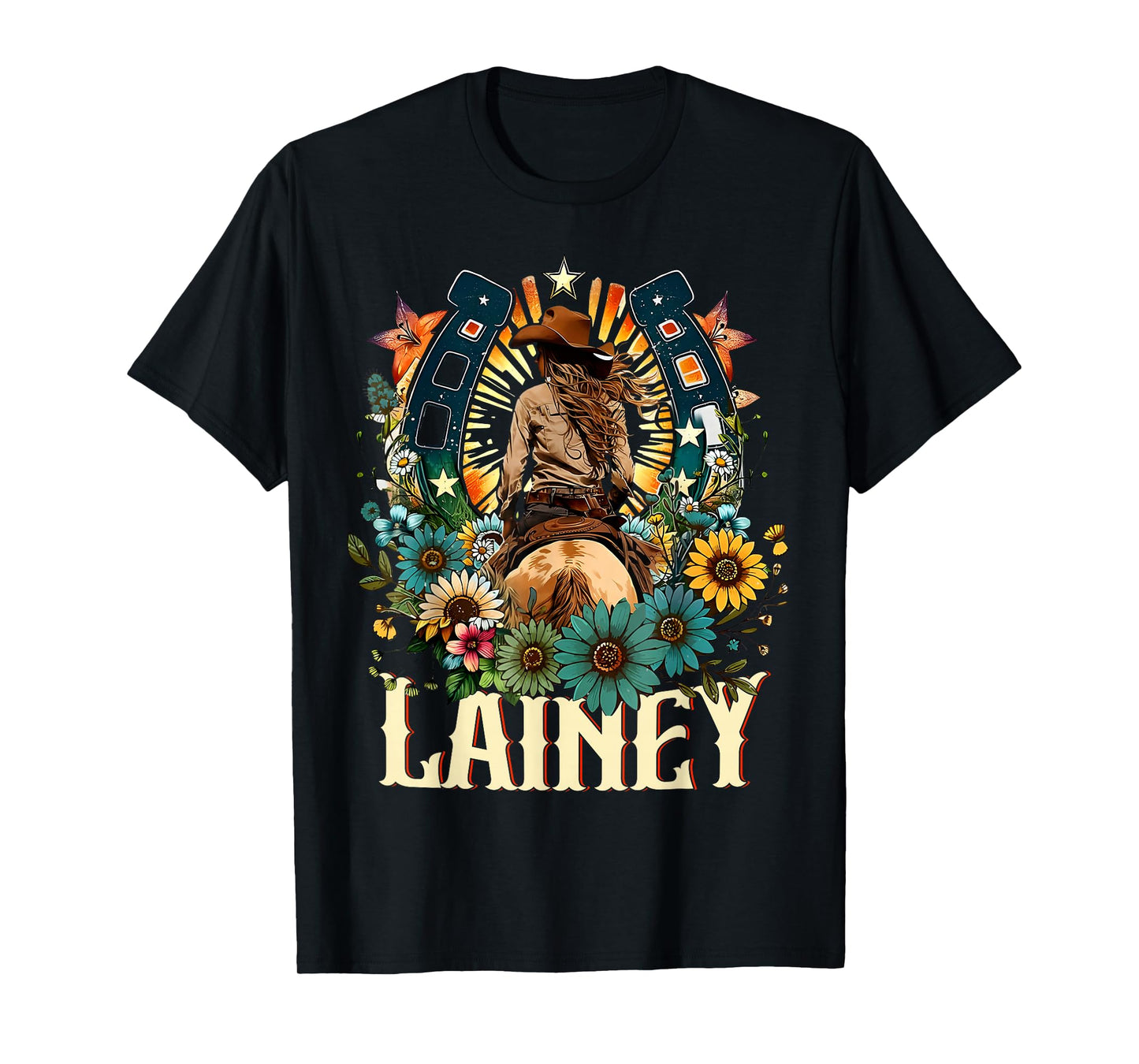 Lainey Name Girl Women Western Personalized Name Cowgirl T-Shirt