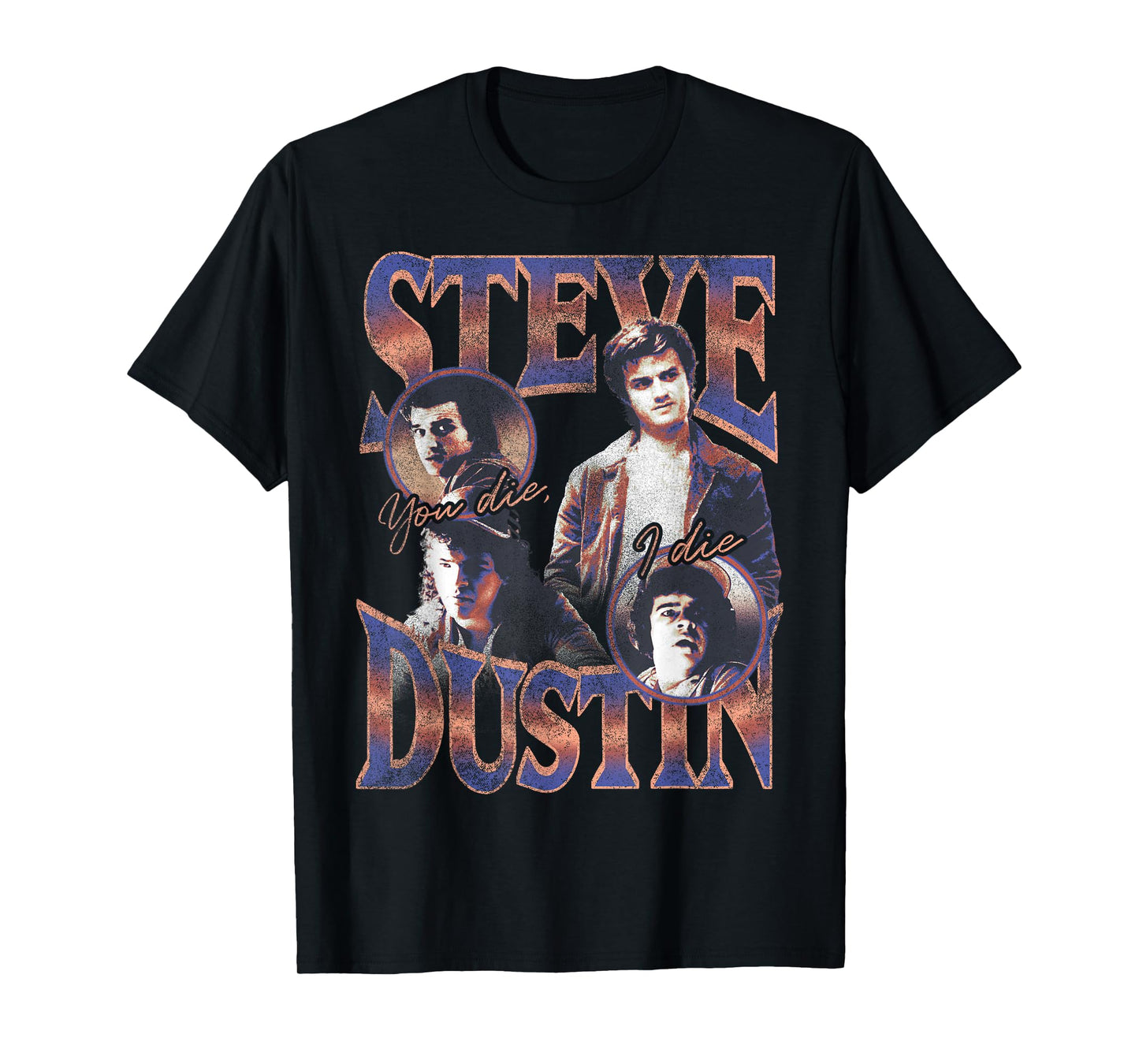 Stranger Things Steve & Dustin You Die I Die 80's Art Style T-Shirt
