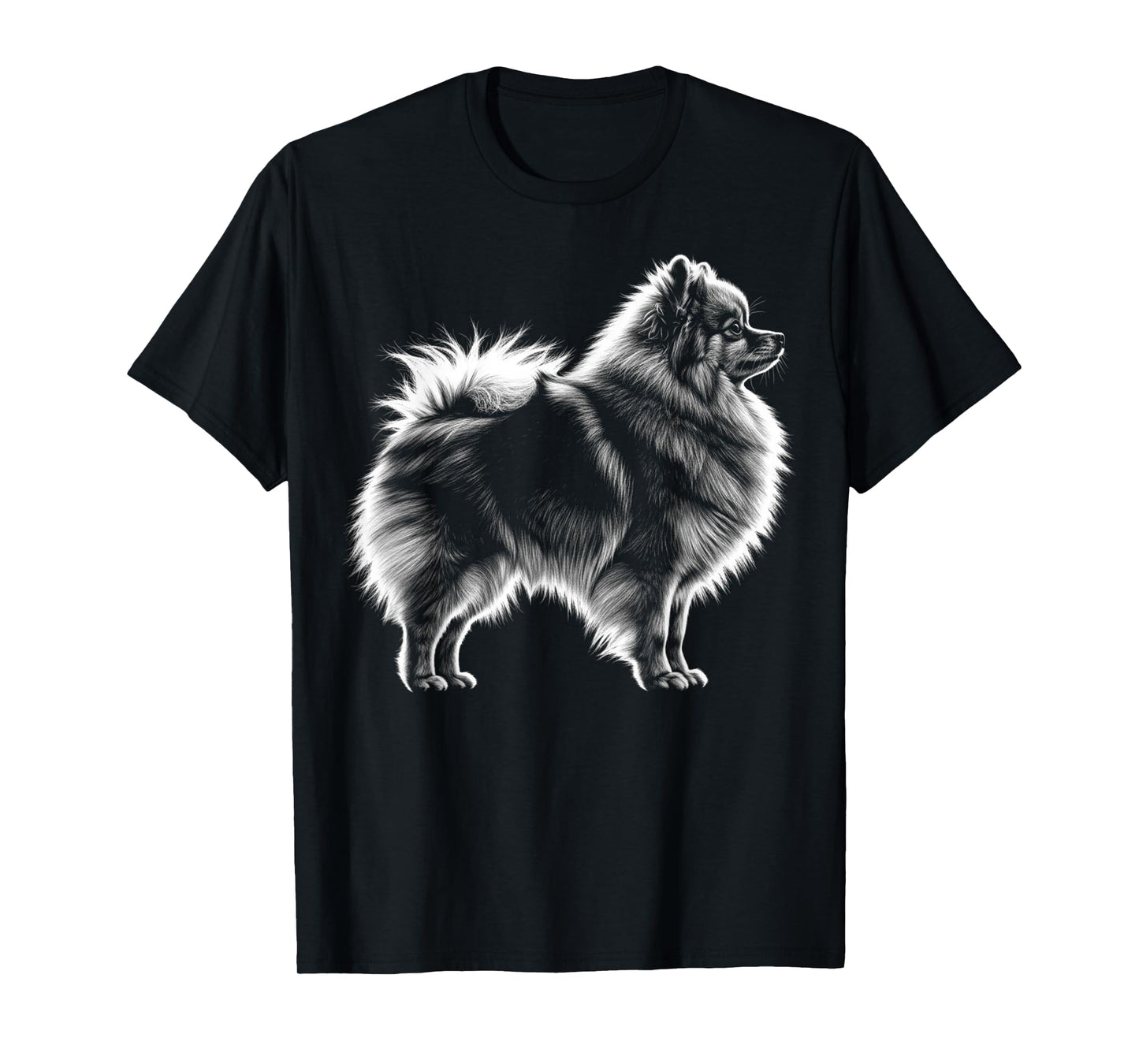 Retro Pomeranian Silhouette Cute Pomeranian Funny Dog Owner T-Shirt