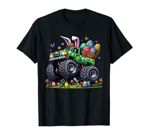 Easter Monster Truck Bunny Pixel Gamer Egg Hunt Boys Kids T-Shirt