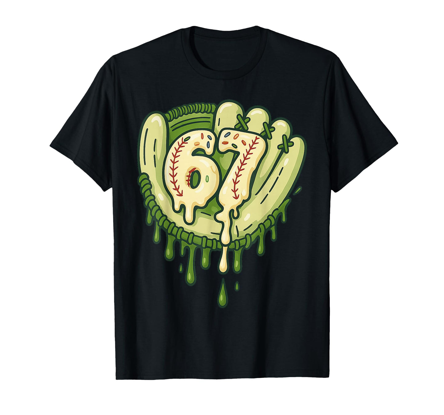 67 Ice Cream Drip Funny Six Seven Baseball T-Shirt
