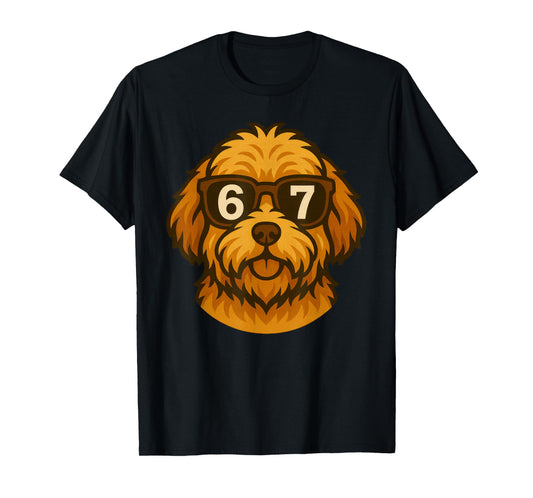 Funny Goldendoodle Dog Sunglasses 67 Six Seven Meme T-Shirt