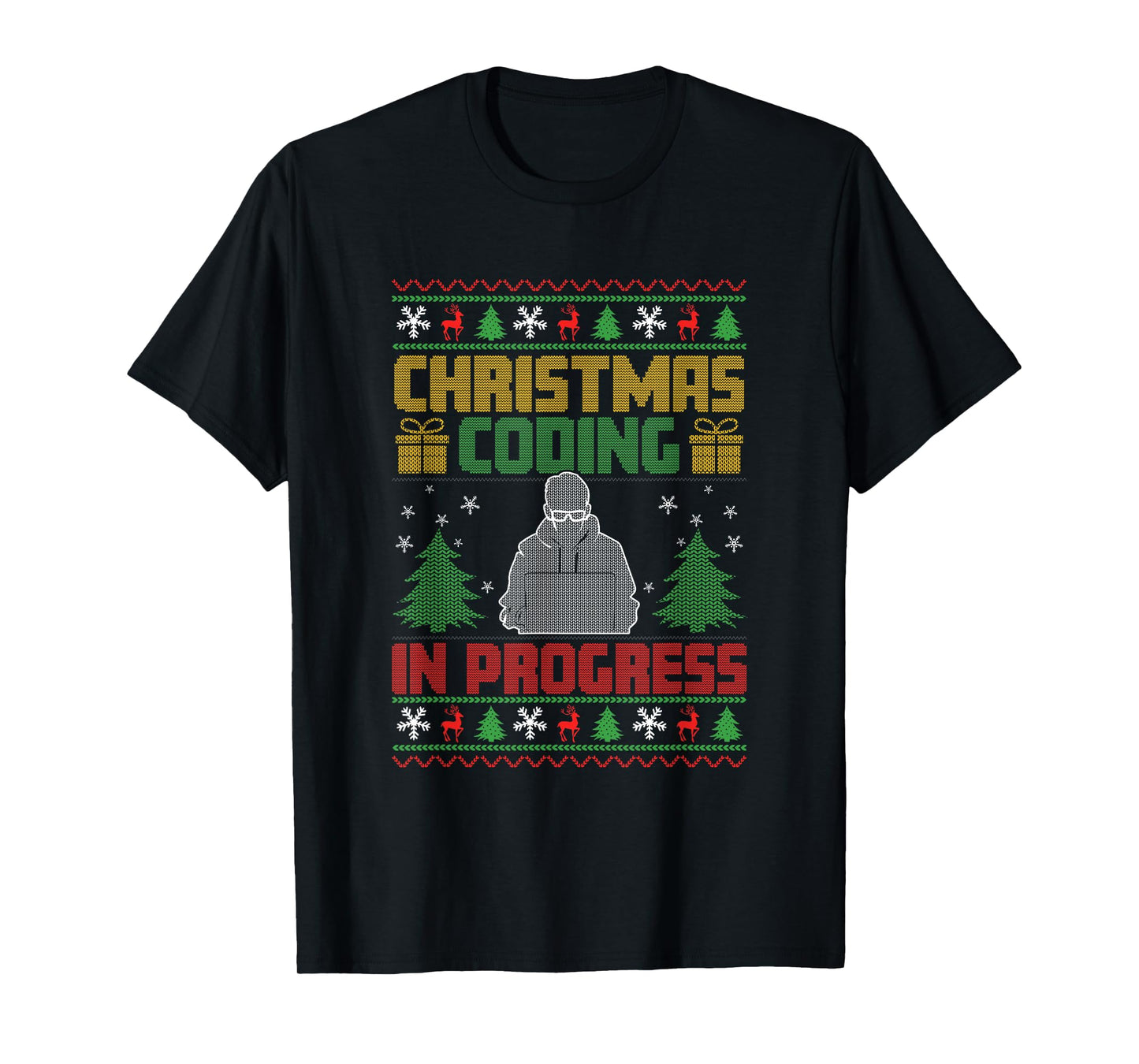 Software Developer Computer Nerd Programmer Ugly Christmas T-Shirt