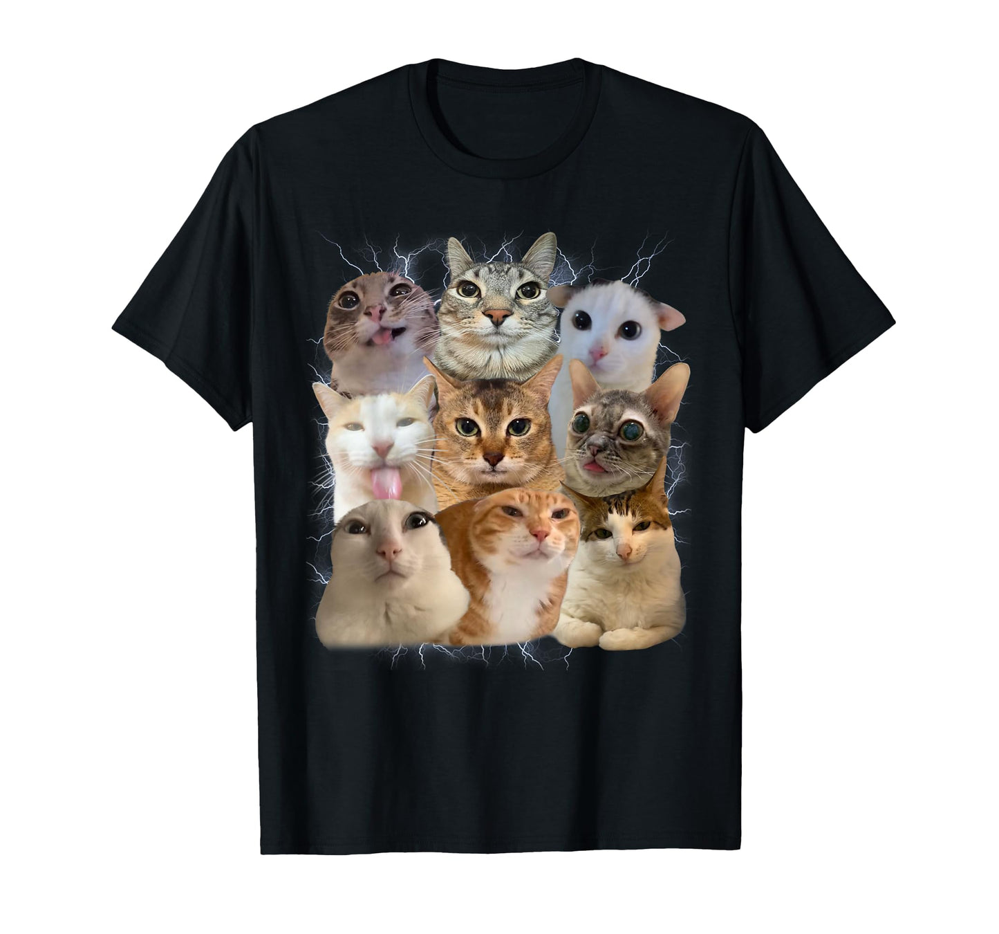 Famous Cats Meme Funny Cat Brainrot Meme Bootleg Gen Z Alpha T-Shirt