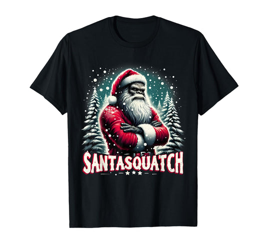 Santasquatch Funny Bigfoot Santa Christmas Art T-Shirt