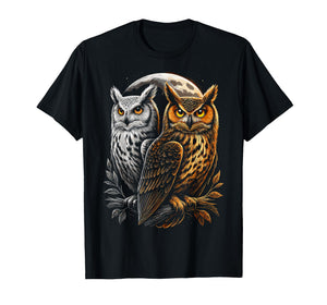 Owl Birds Animal Moon Owls Lover T-Shirt