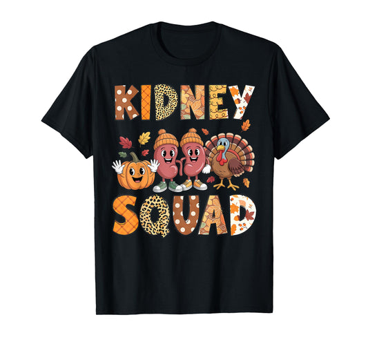 Kidney Squad Turkey Pumpkin Dialysis Nurse Thanksgiving T-Shirt