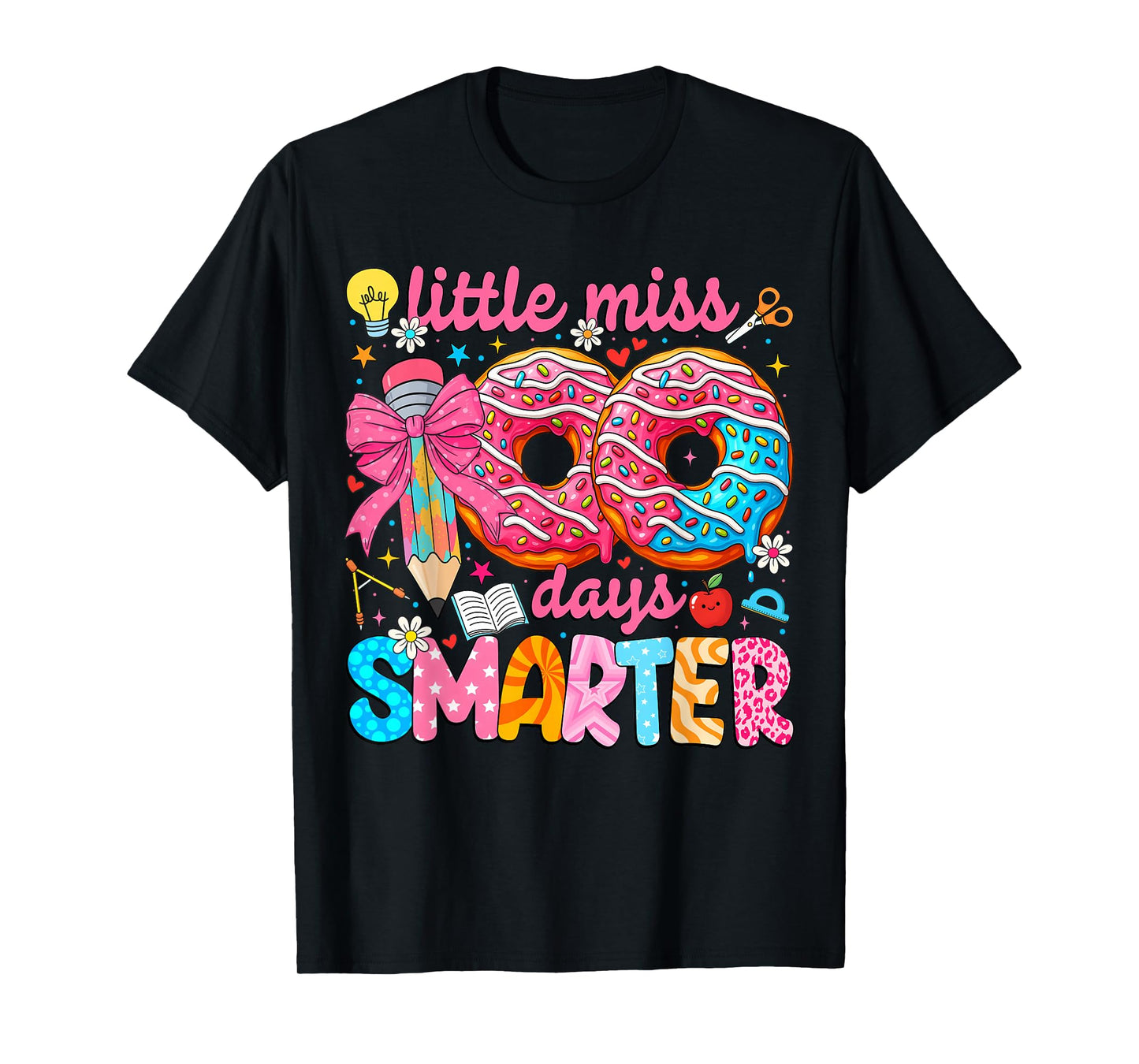 Little Miss 100 Days Smarter Kids Girls 100th Day of School T-Shirt