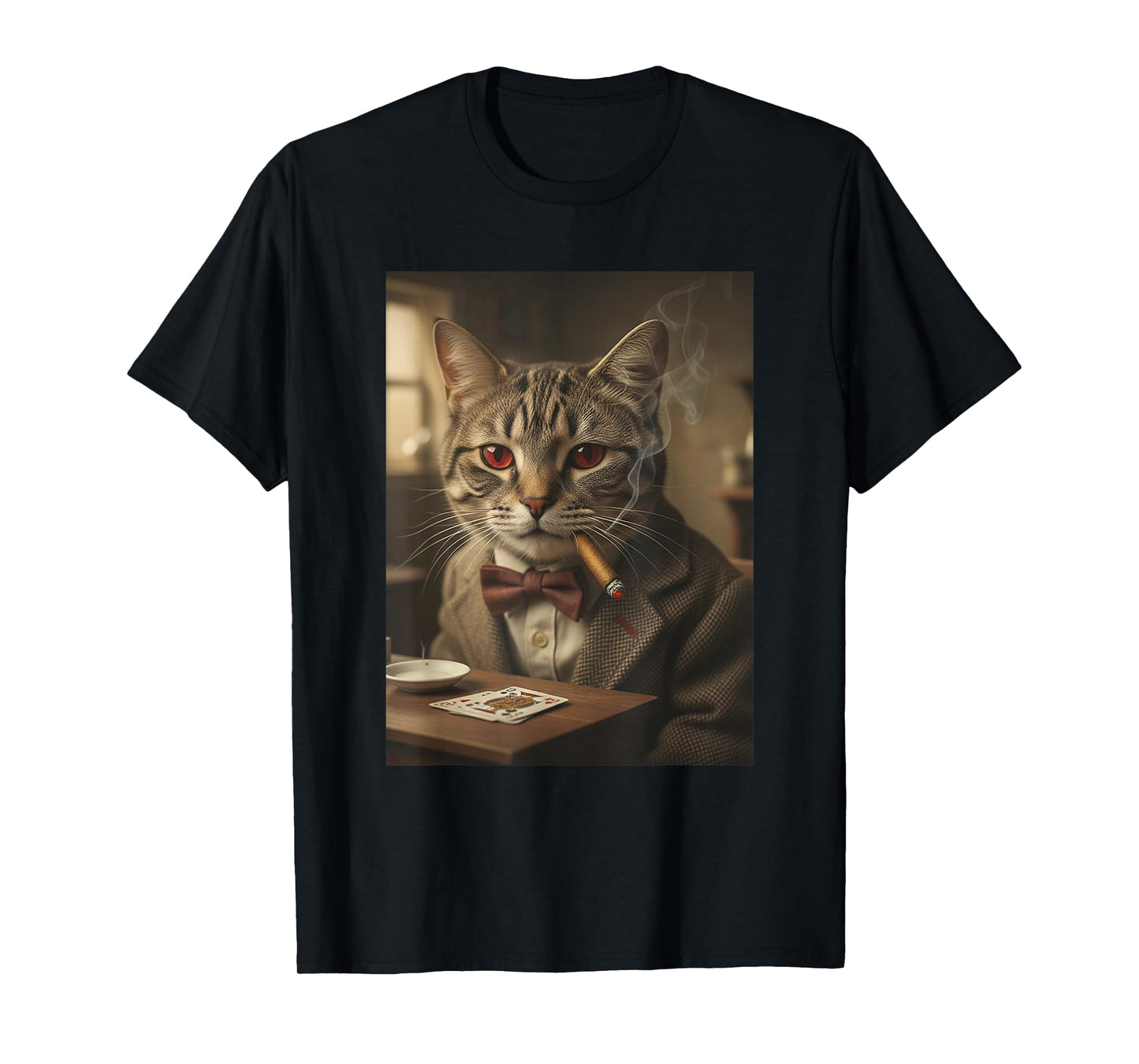 Cool Retro Cat Smoking Cigar Classy Cat Gangster Kitty Meme T-Shirt