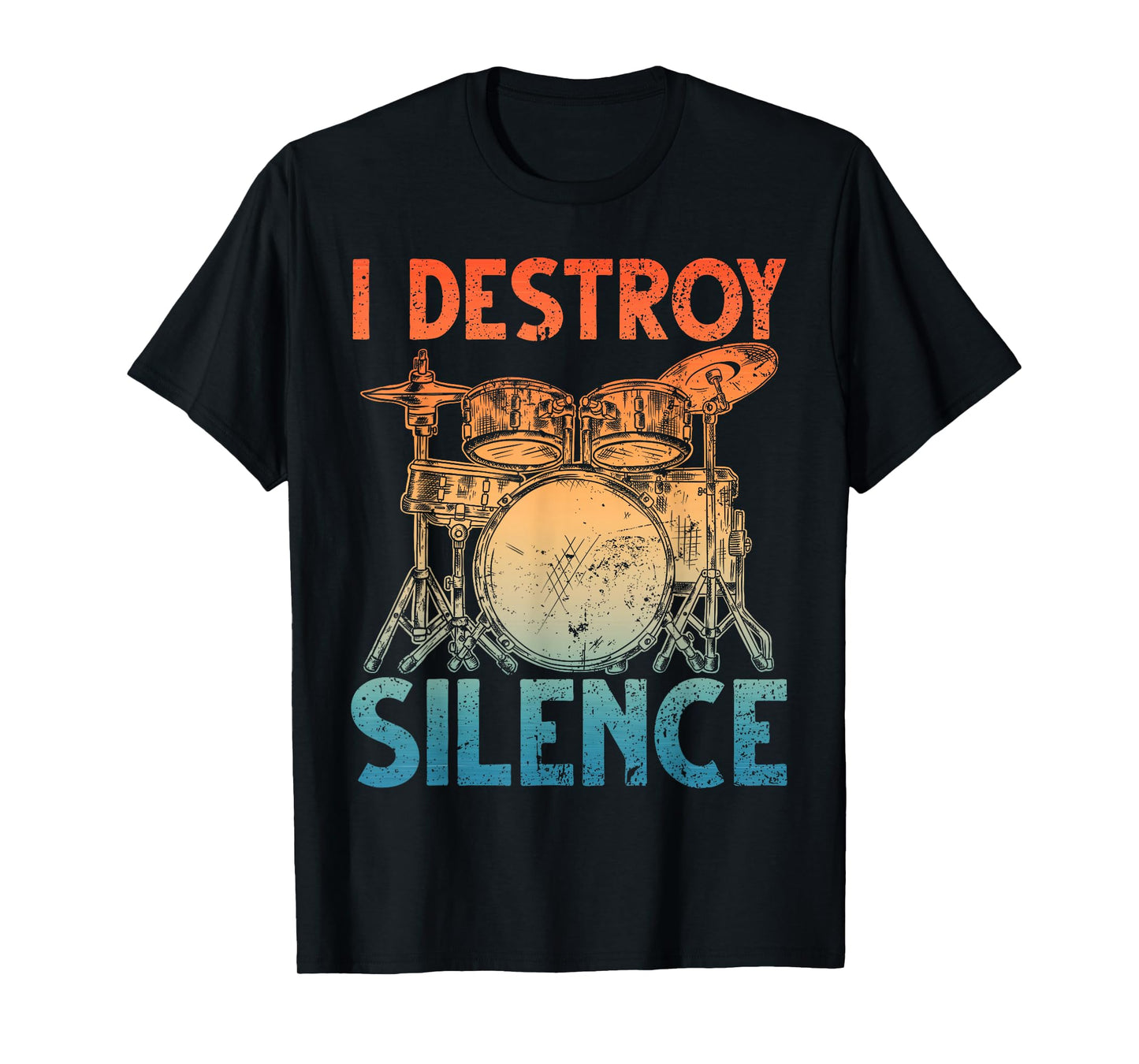 Funny Drumming Art for Men Women Drumline Drum Set Drummer T-Shirt
