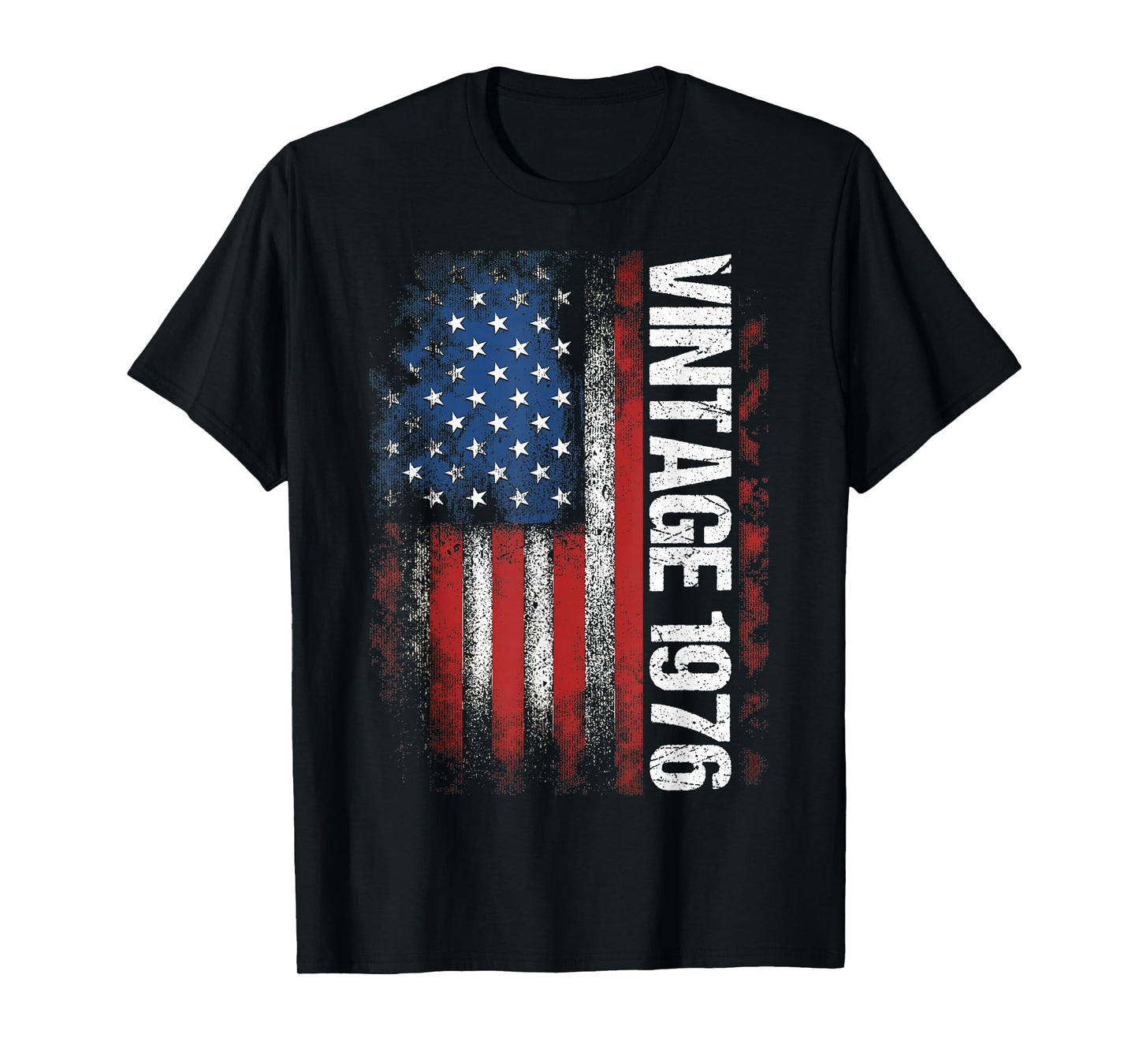 Vintage 1976 50th Birthday Gifts 50 Years Old American Flag T-Shirt
