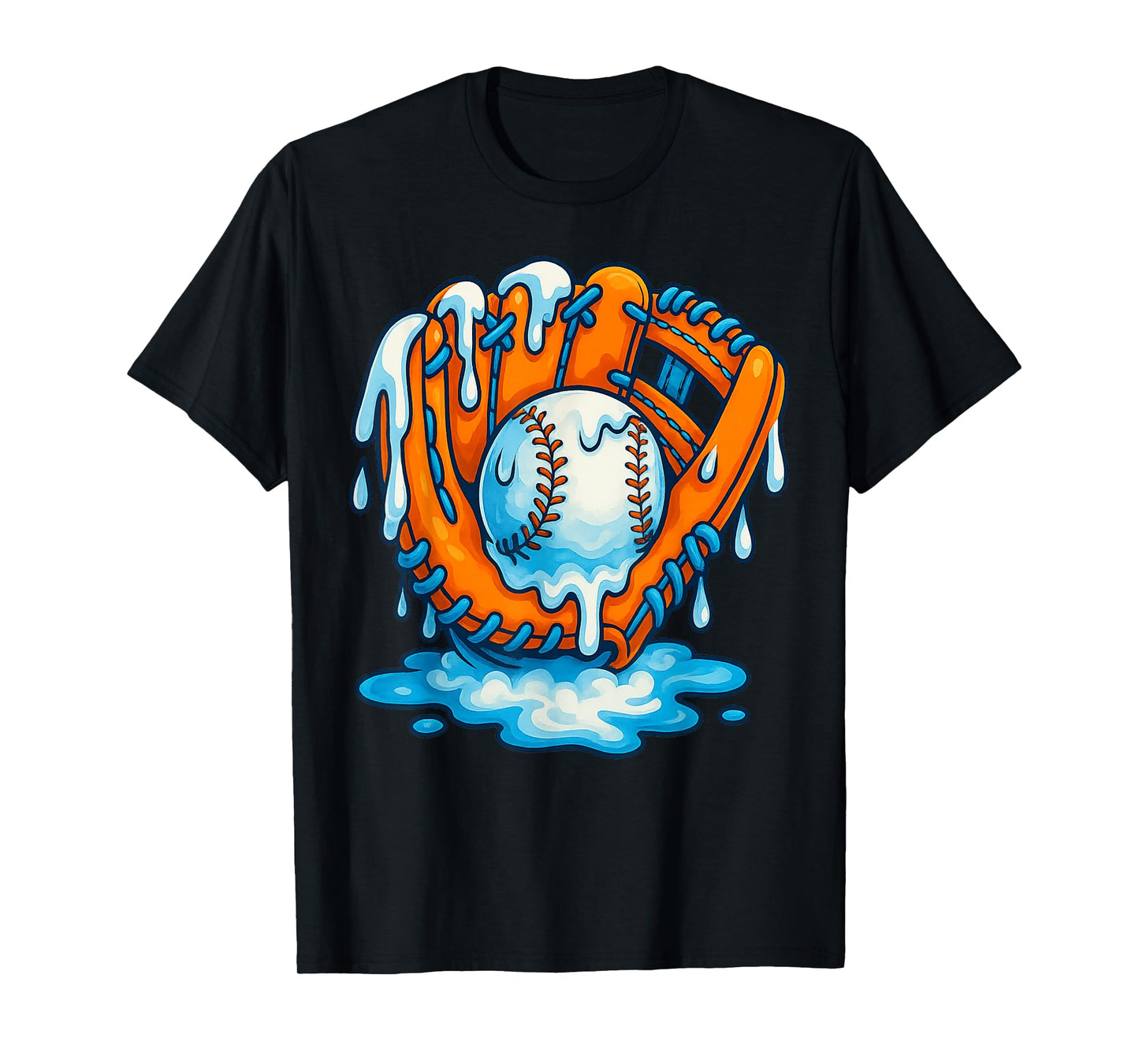 Baseball Drip Team for Boys and Girls Ice Cream Cool T-Shirt