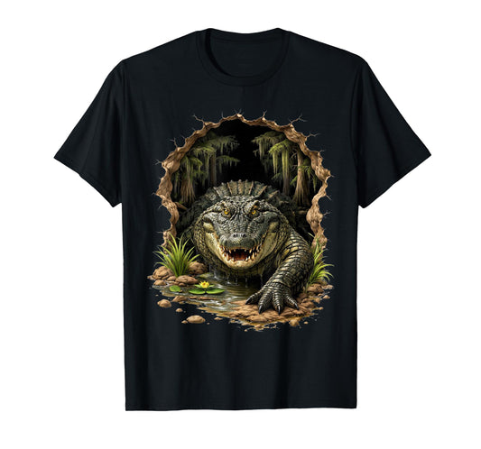 Alligator Wall Animal Print Art Swamp Bayou Animal Lover T-Shirt