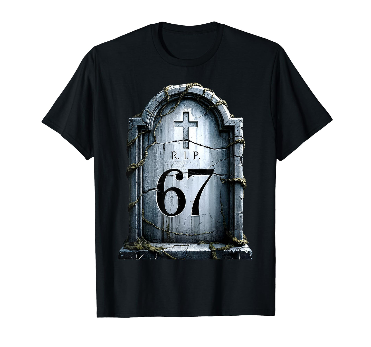 Six Seven Gravestone 67 RIP Tombstone Halloween T-Shirt