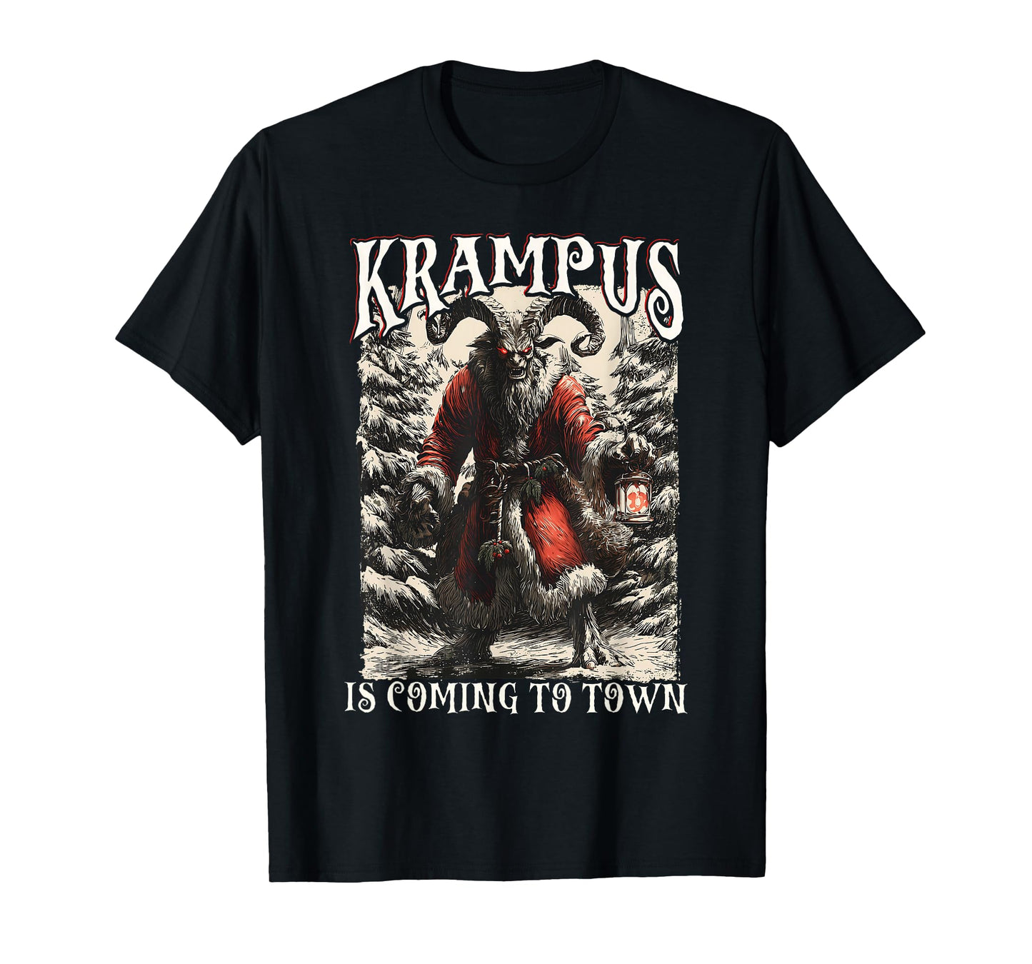 Krampus is Coming to Town Christmas Horror Holiday Xmas T-Shirt