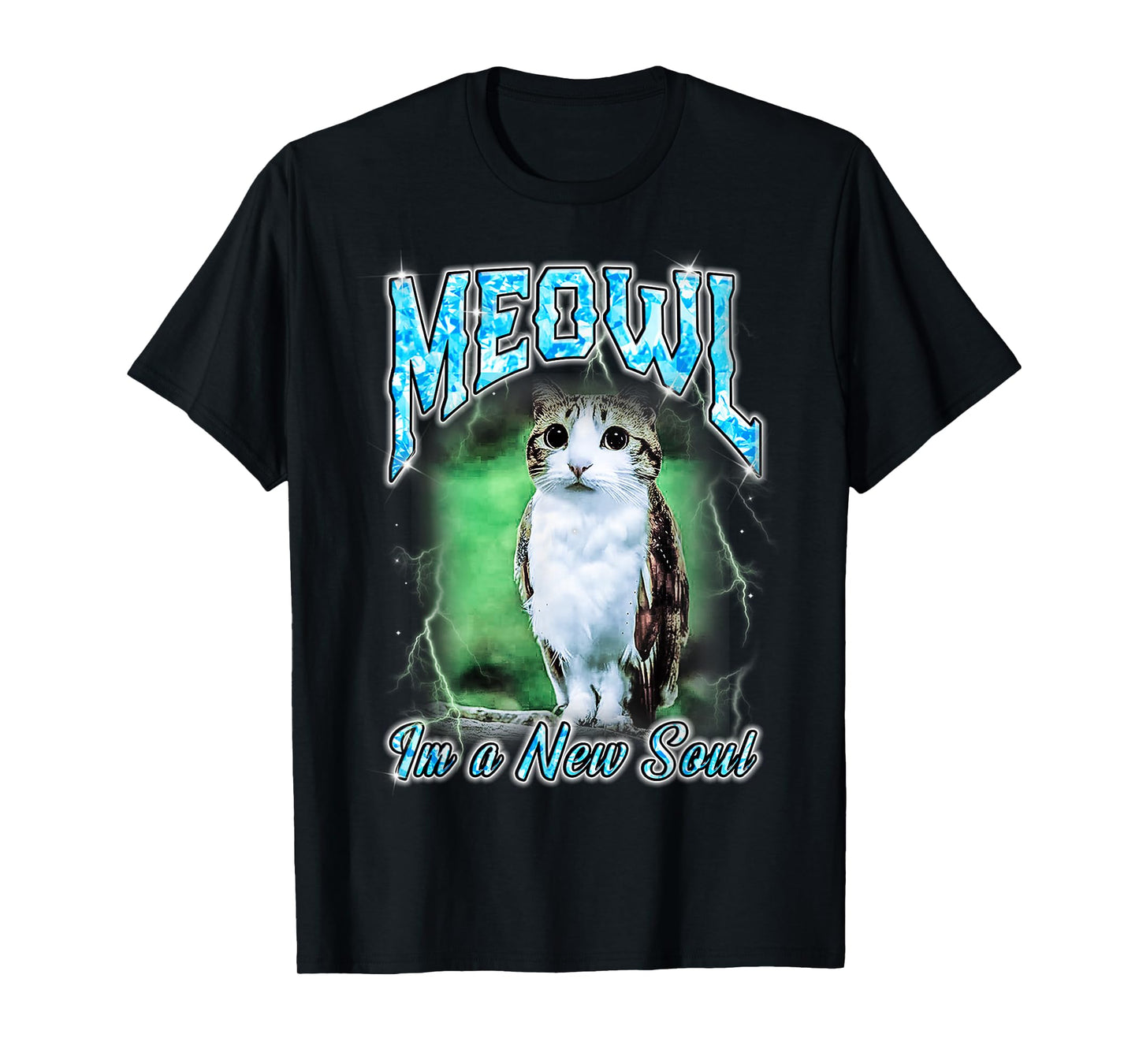 Meowl Cat Owl Funny Cursed Internet Bootleg T-Shirt