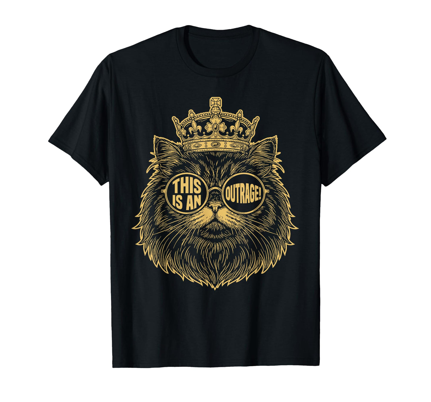 This is an Outrage Funny Princess Cat Donut Gold Womens Mens T-Shirt